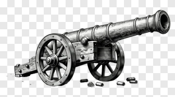 Vintage Cannon With Cannonballs PNG