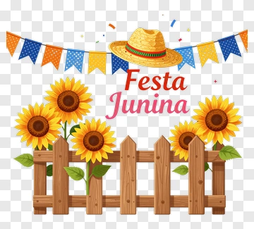 Festa Junina Celebration With Sunflowers And Bunting PNG
