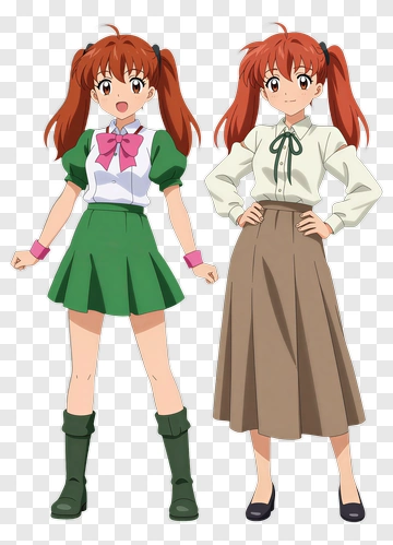 Two Anime Girls Standing Side By Side PNG
