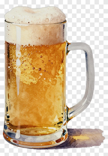 Beer Mug With Foam And Bubbles PNG