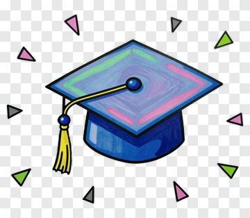 Colorful Graduation Cap With Decorative Shapes PNG