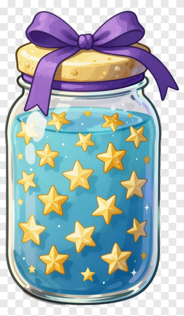 Colorful Jar Filled With Stars PNG