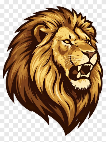 Lion Head Illustration PNG