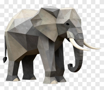 Geometric Elephant PNG