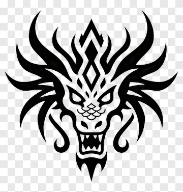 Dragon Head With Intricate Design PNG