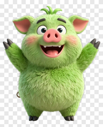 Cartoon Pig With Open Arms PNG