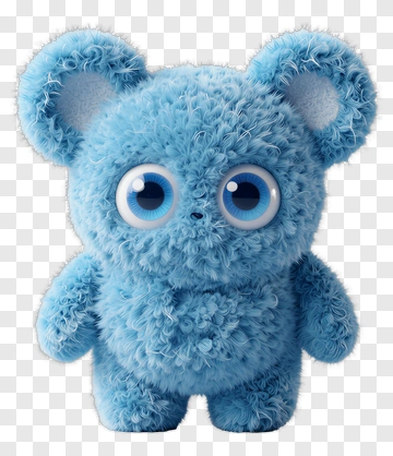 Blue Plush Bear Toy PNG