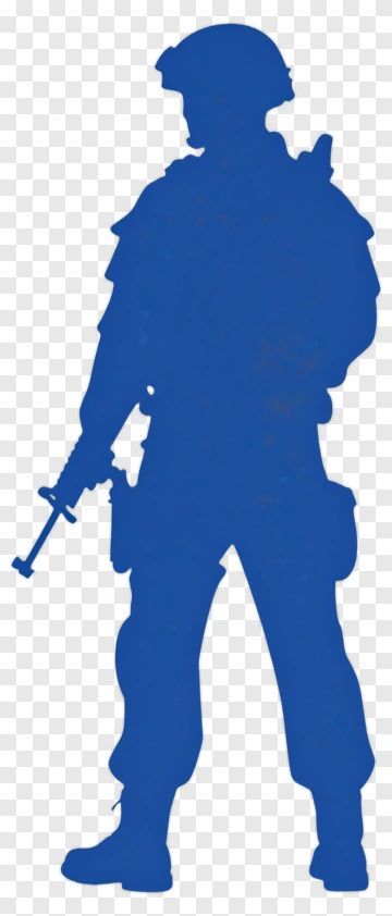 Silhouette Of A Soldier With A Weapon PNG