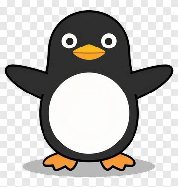 Cartoon Penguin With Outstretched Arms PNG