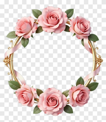 Rose Floral Wreath PNG