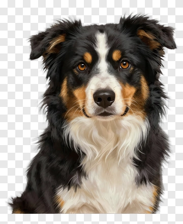 Australian Shepherd Dog Portrait PNG