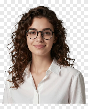 Smiling Woman Wearing Glasses PNG