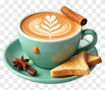 Coffee Cup With Cinnamon And Toast PNG