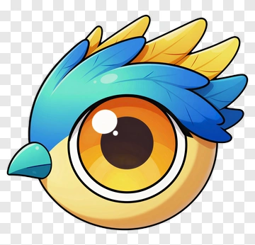 Cartoon Bird With Colorful Feathers PNG