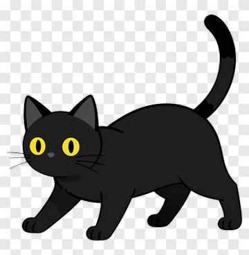 Cartoon Black Cat PNG