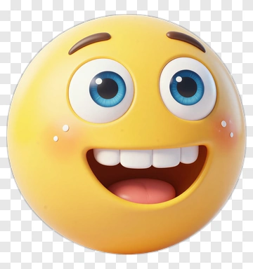 Cartoon Smiley Face With Big Eyes PNG