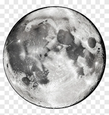 Realistic Full Moon Illustration PNG