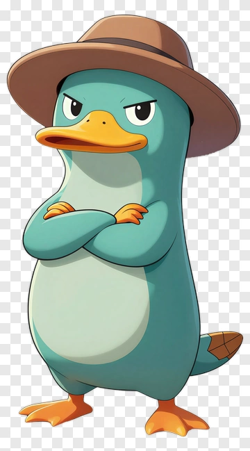 Cartoon Platypus Wearing A Hat PNG