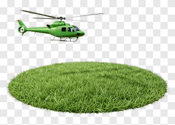 Green Helicopter Flying Over Grass PNG