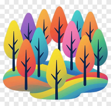 Colorful Tree Landscape PNG