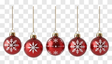 Christmas Ornaments With Snowflake Designs PNG