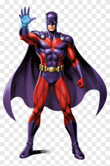 Superhero In Purple And Red Costume PNG