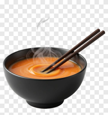 Bowl Of Hot Soup With Chopsticks PNG