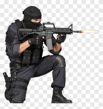 Tactical Soldier Holding A Rifle PNG