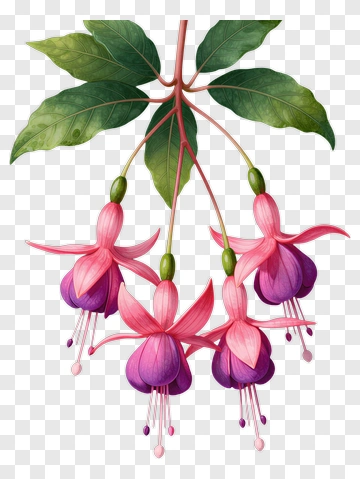 Fuchsia Flower With Pink And Purple Blooms PNG