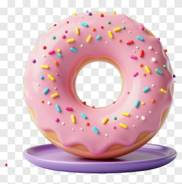 Colorful Donut With Sprinkles PNG