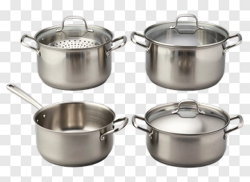 Stainless Steel Cookware Set PNG