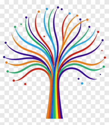 Colorful Tree With Vibrant Branches PNG