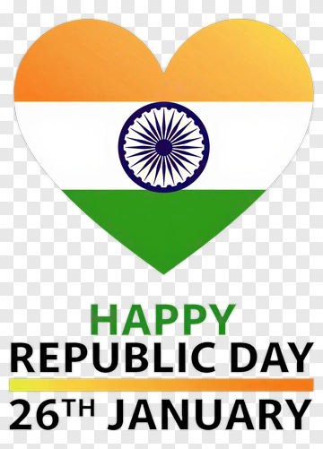 Happy Republic Day Heart Design PNG