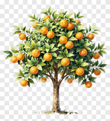 Orange Tree With Ripe Oranges PNG