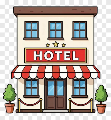 Cartoon Hotel Building PNG