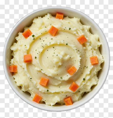 Mashed Potatoes With Carrot Cubes PNG