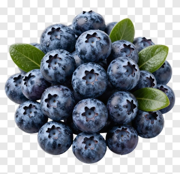 Fresh Blueberries With Leaves PNG