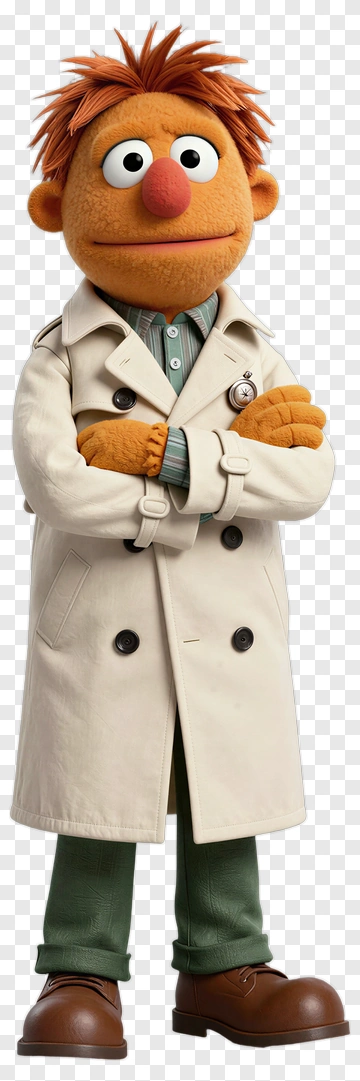 Muppet Character In A Trench Coat PNG
