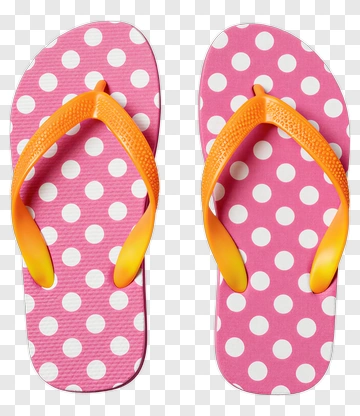 Pink Polka Dot Flip Flops PNG
