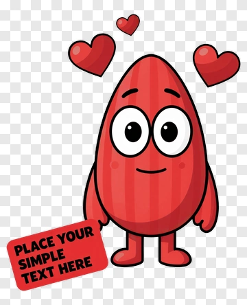 Cartoon Heart Character Holding A Sign PNG