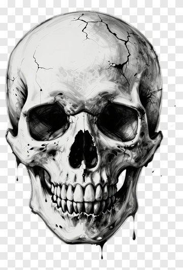 Detailed Skull Illustration PNG