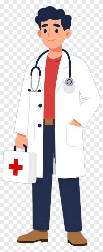 Cartoon Doctor Holding A Medical Bag PNG