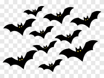 Halloween Bats With Yellow Eyes PNG