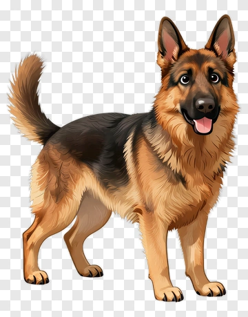 Cartoon German Shepherd Dog PNG