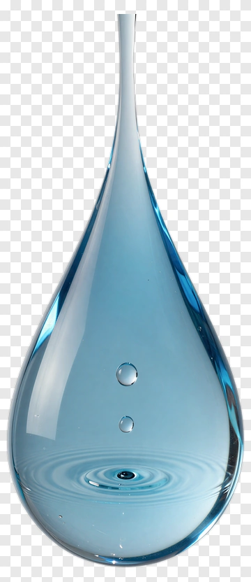 Blue Water Droplet In A Teardrop Shape PNG
