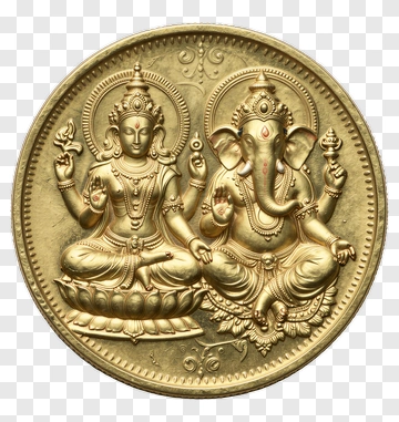 Hindu Deities Lakshmi And Ganesha Coin PNG