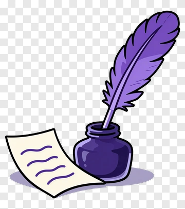 Ink Bottle And Quill Pen With Paper PNG