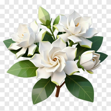 3D White Flower Bouquet PNG