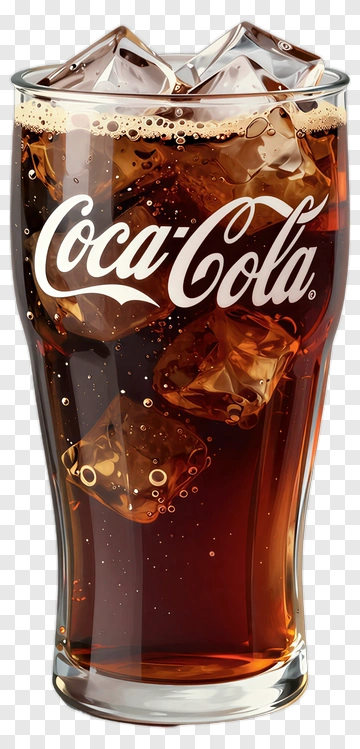 Coca-Cola Glass Filled With Ice Cubes PNG