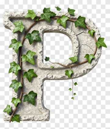 Stone Letter P With Ivy PNG